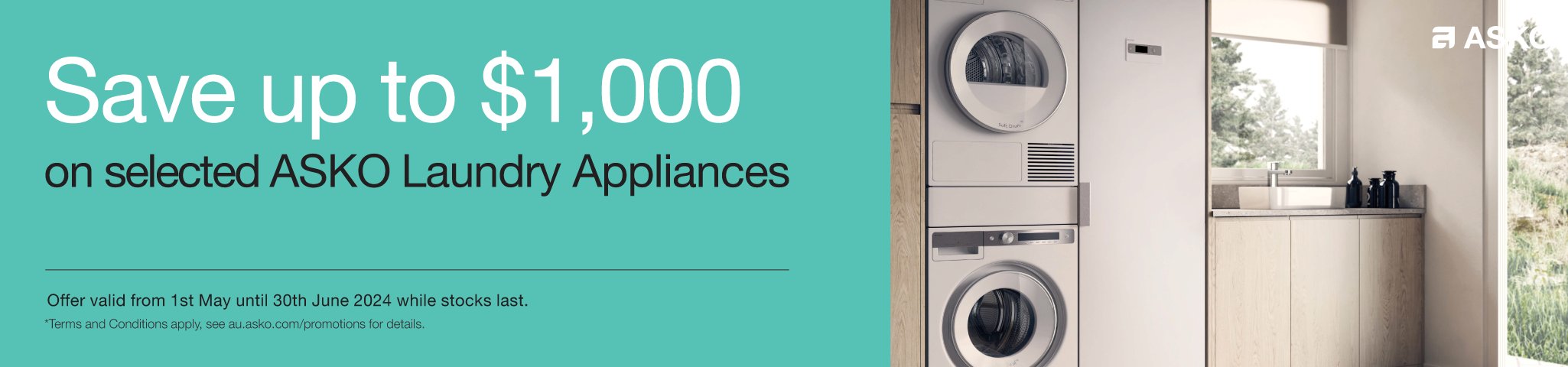 Save Up To $1,000 On Selected ASKO Laundry Appliances*