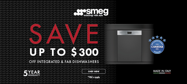 Save Up To $300* Off Smeg Integrated & FAB Dishwashers