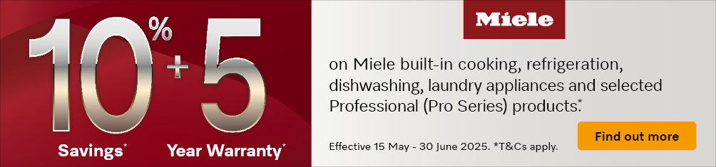 5 Year Warranty* Plus Save 10%* On Miele Appliances