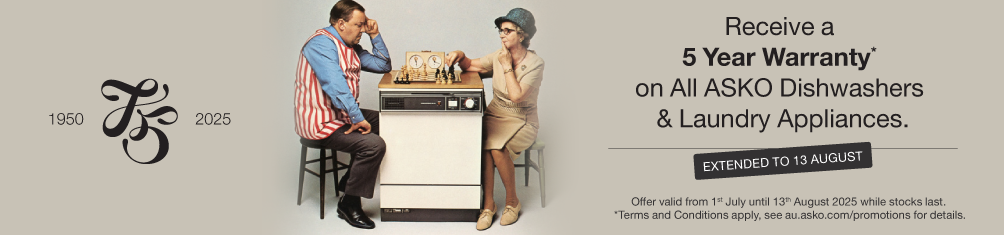 5 Year Warranty On Selected ASKO Dishwashers & Laundry Appliances*