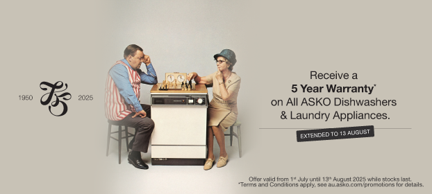5 Year Warranty On Selected ASKO Dishwashers & Laundry Appliances*