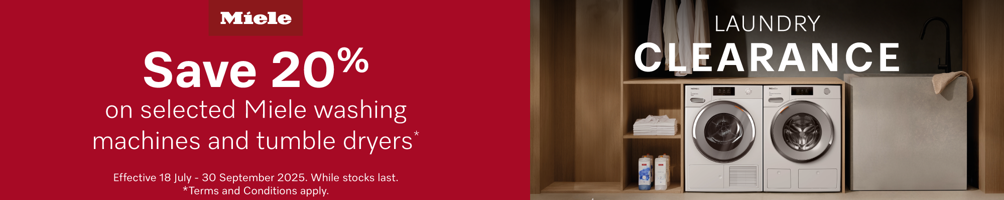 Save 20%* On Selected Miele Laundry Appliances