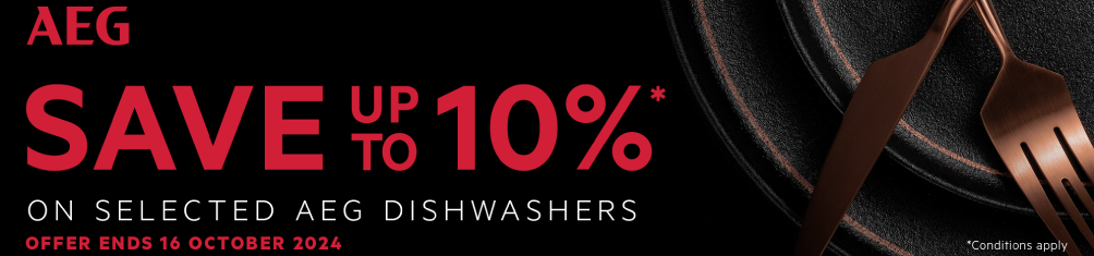 Save Up To 10%* On AEG Dishwashers*