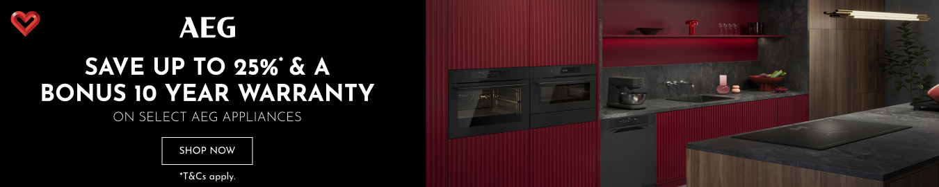 Save Up To 25% & A Bonus 10 Year Warranty On Select AEG Appliances*