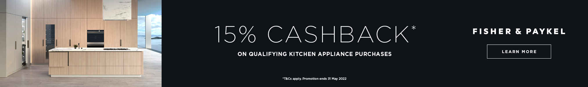 15% Cashback* On Qualifying Fisher & Paykel Kitchen Appliance Purchases