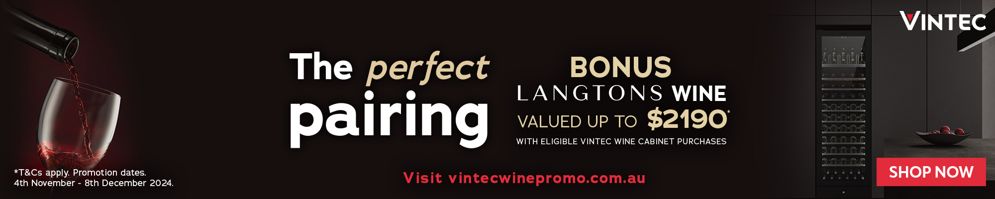 Bonus Langtons Wine With Selected Vintec Wine Cabinets*