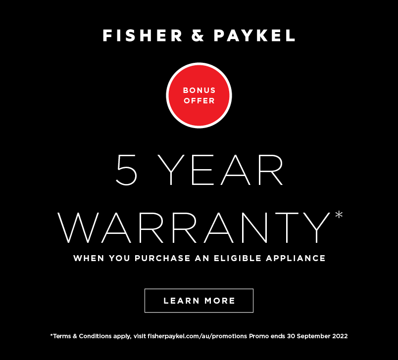 5-Year Warranty on Selected Fisher & Paykel Appliances
