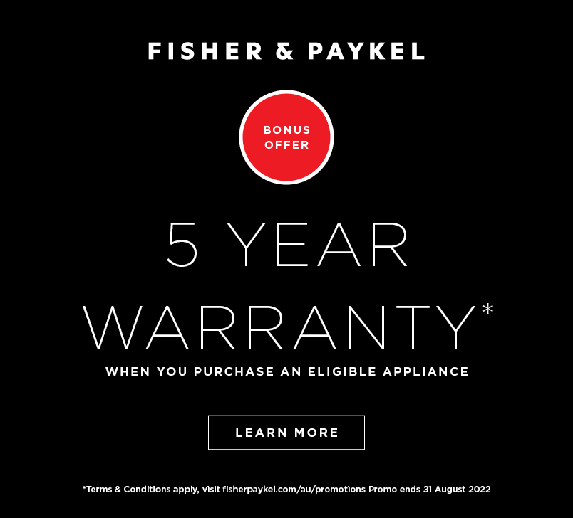 5-Year Warranty on Selected Fisher & Paykel Appliances