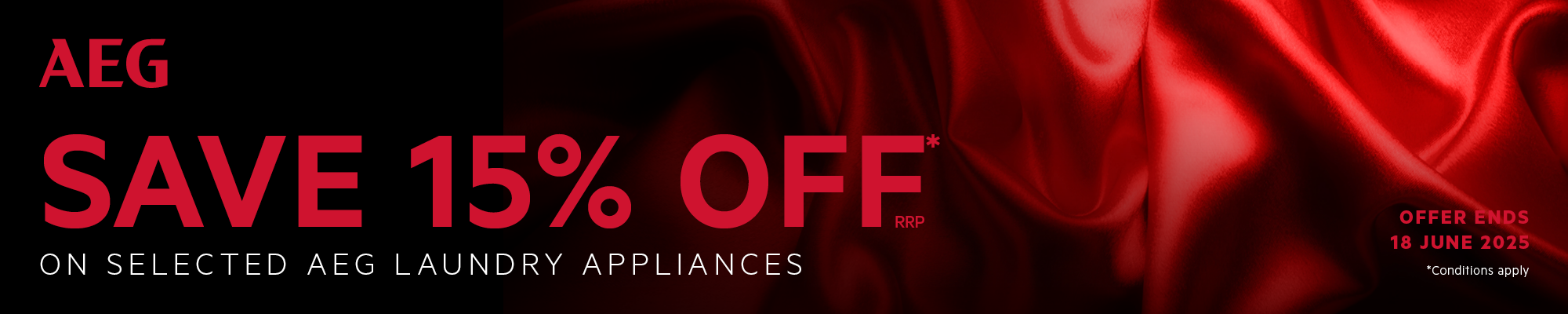 Save 15%* On Selected AEG Laundry Appliances