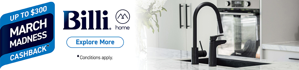 Up To $300* Cashback With Selected Billi Chilled Water Systems