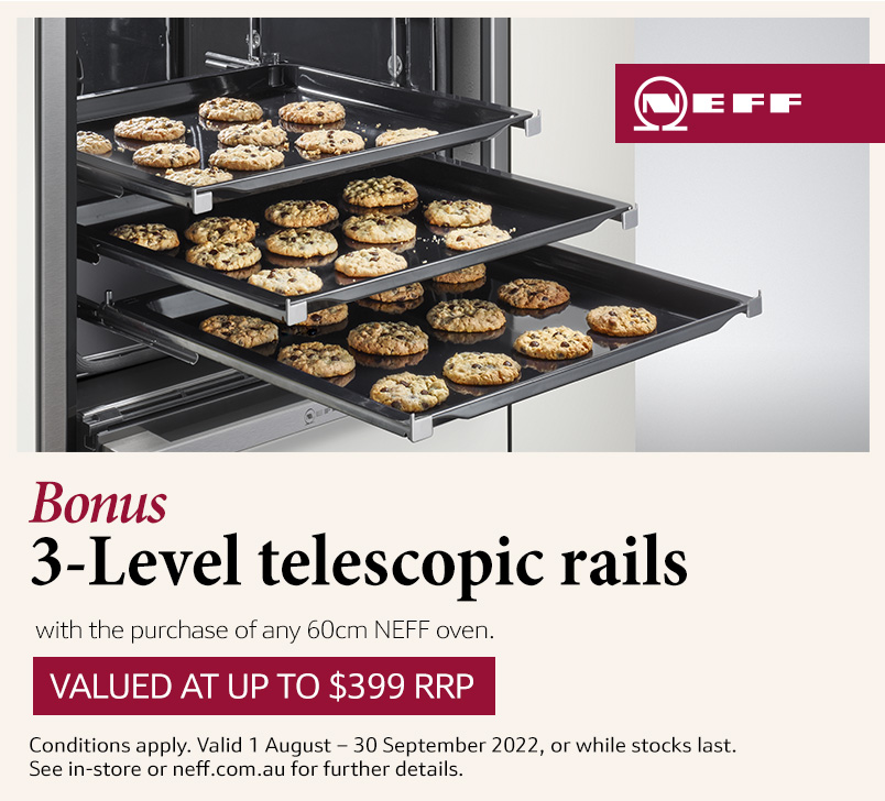 Bonus 3 level telescopic rails with Neff 60cm oven