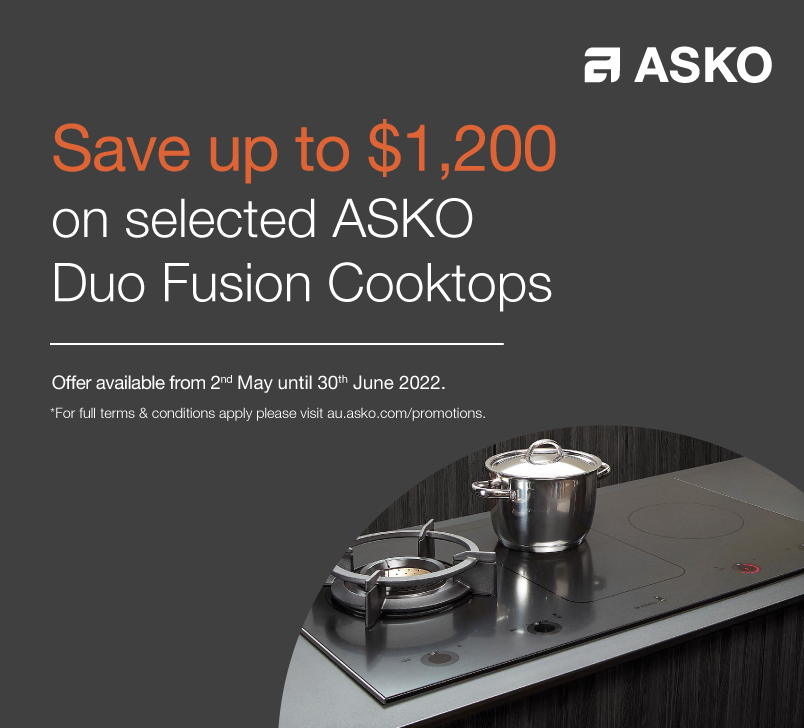 Save up to $1200 on selected Asko Duo Fusion Cooktops