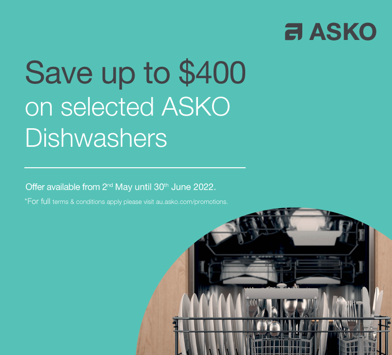 Save up to $400 on selected Asko Dishwashers