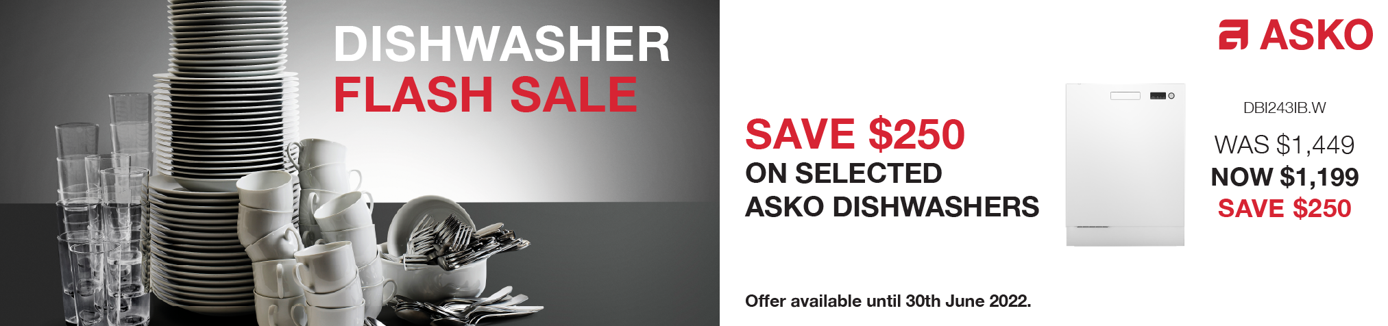 Asko Flash Dishwasher Sale