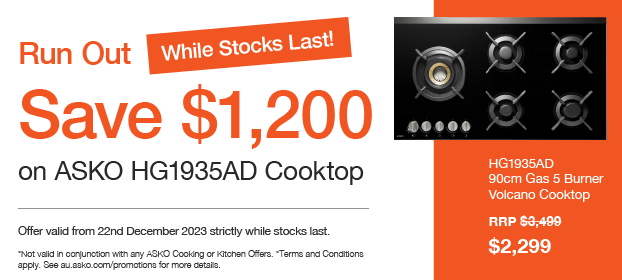 Save $1,200* On ASKO Cooktop
