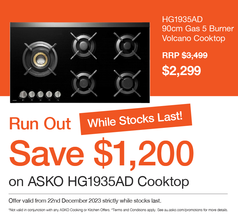 Save $1,200* On ASKO Cooktop