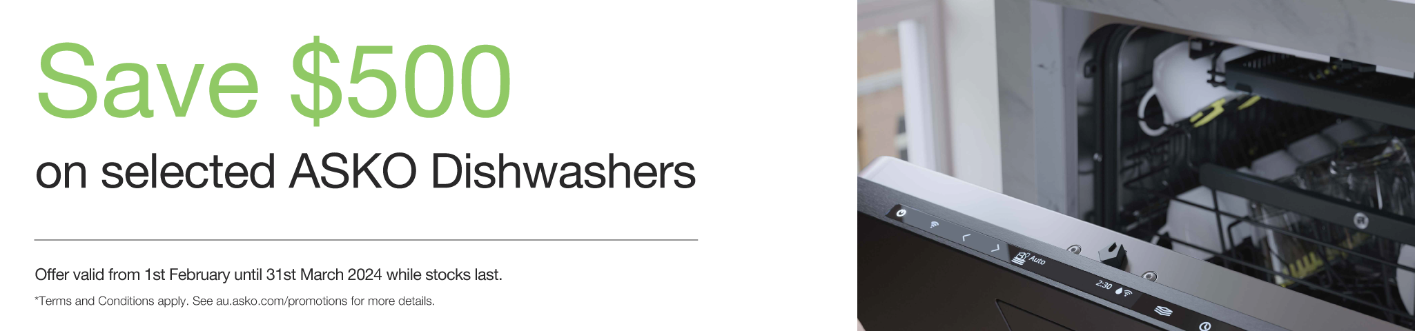 Save Up To $500* On Selected ASKO Dishwashers