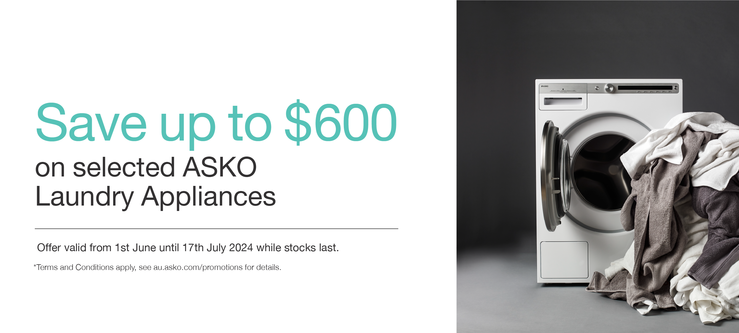 Save Up To $600 On Selected ASKO Laundry Appliances*