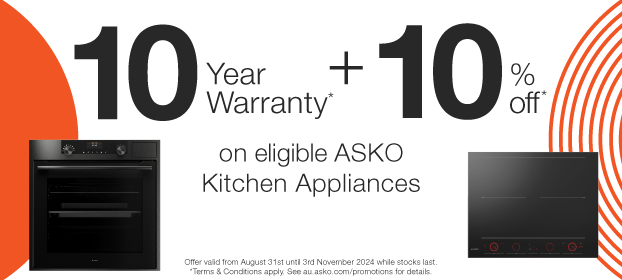 10 Year Warranty + 10% Off ASKO*