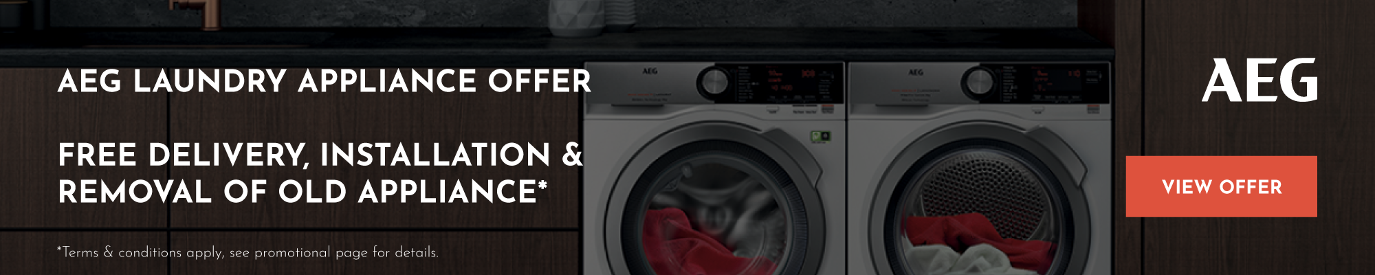 Free Delivery*, Installation* & Removal On Selected AEG Washing Machines & Dryers