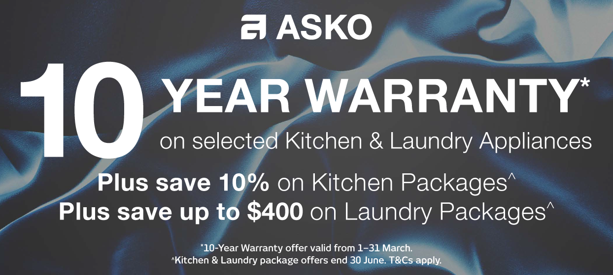 10 Year Warranty On Selected ASKO Kitchen & Laundry Appliances