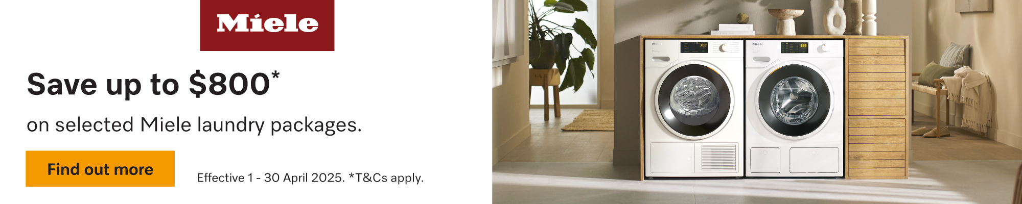 Save Up To $800* On Selected Miele Laundry Packages