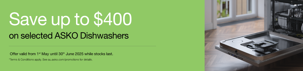Save Up To $400* On Selected ASKO Dishwashers