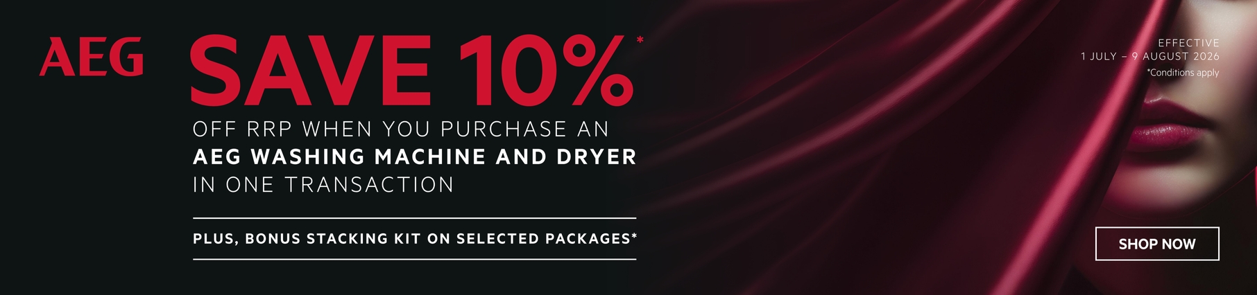 Save 10% Off AEG Laundry Packages*