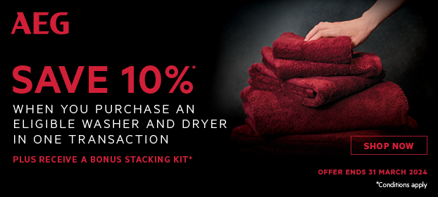 Save 10%* When You Purchase An Eligible AEG Washer & Dryer In One Transaction