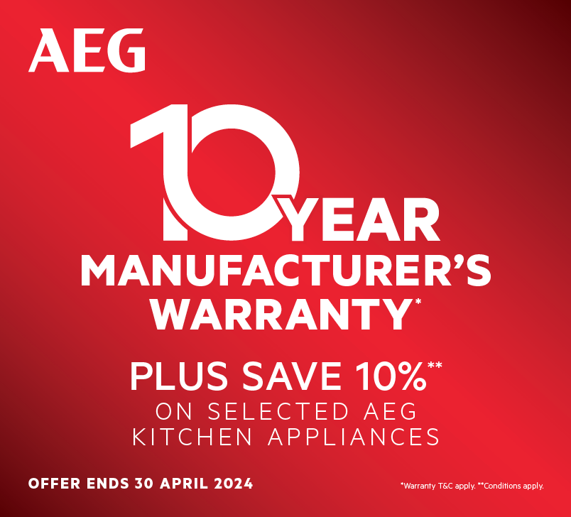 10 Year AEG Manufacturer's Warranty Plus Save 10%*