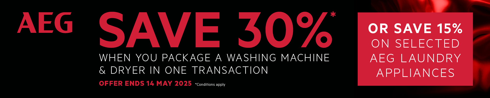 Save Up To 30%* On AEG Laundry Packages