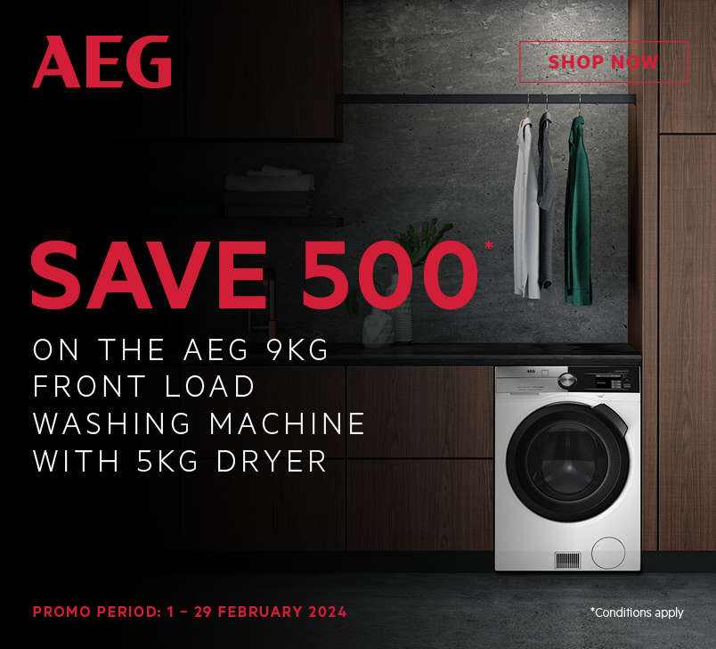 Save Up To $500* On The AEG 9kg Front Load Washing Machine With 5kg Dryer
