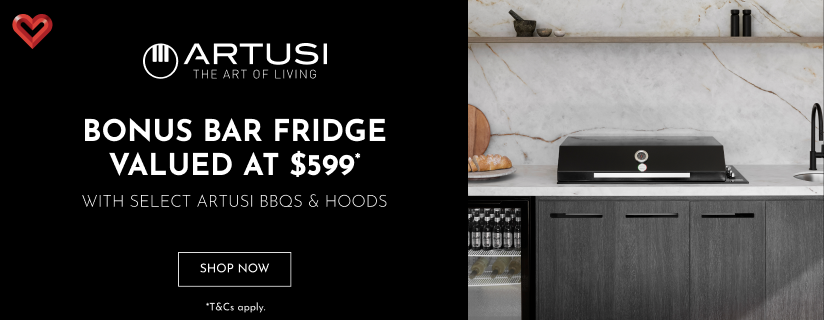 Bonus Bar Fridge Valued At $599 RRP With Select Artusi BBQs & Hoods*