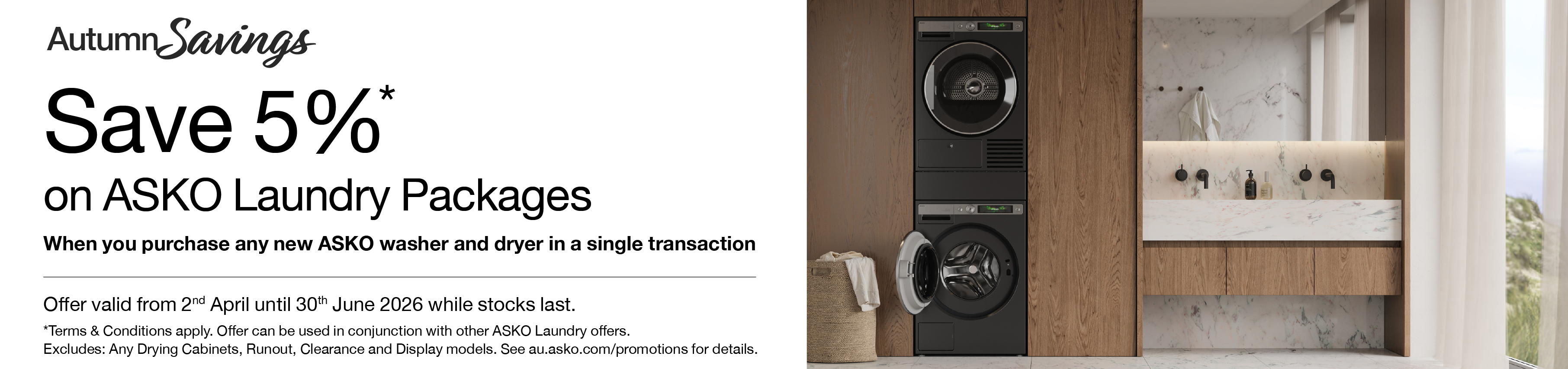 Save 5% on Select ASKO Laundry Packages