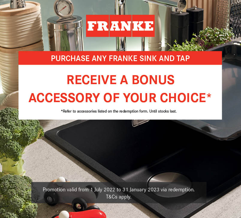 Bonus Accessory with any Franke Sink & Tap