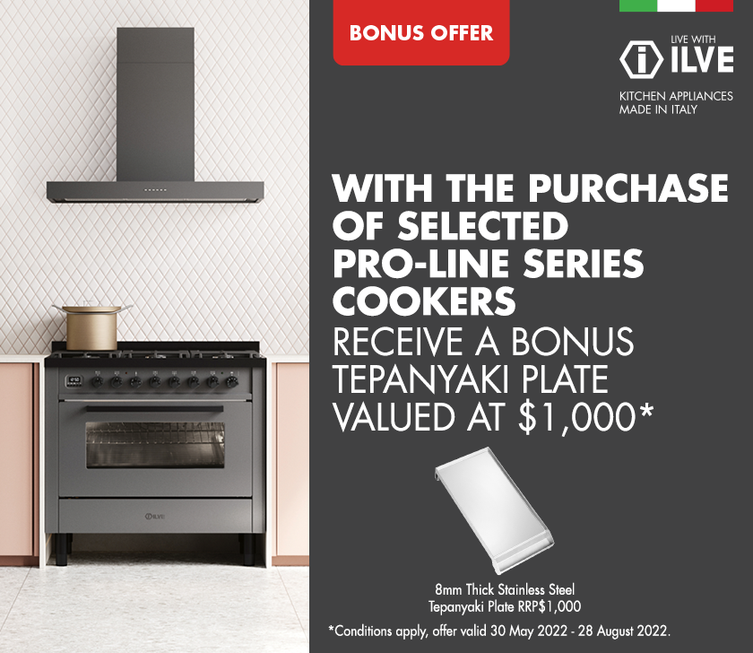 Bonus Teppanyaki Plate with selected Ilve Pro-Line Series Cookers