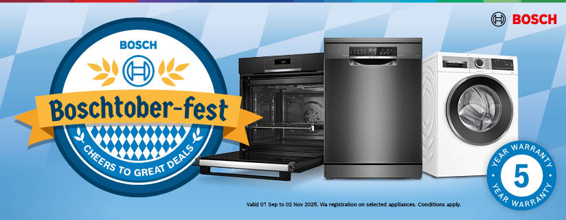 5 Year Warranty On Select Bosch Kitchen & Laundry Appliances