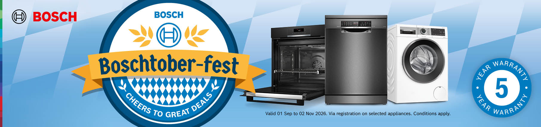 5 Year Warranty On Select Bosch Kitchen & Laundry Appliances