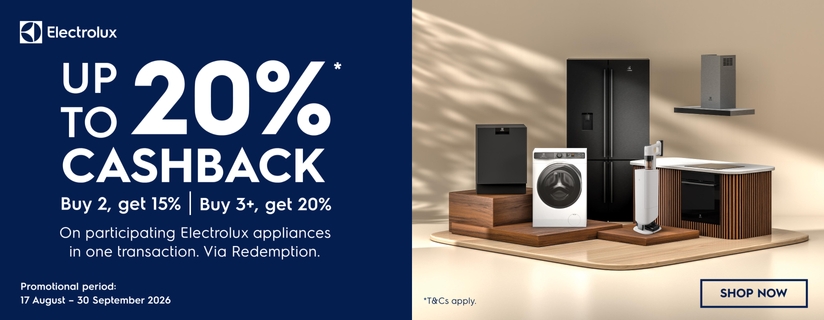 Save Up To 20% Cashback On Selected Electrolux Appliances