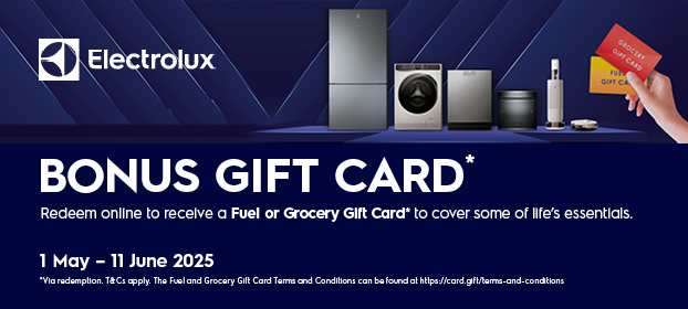 Bonus Gift Card Valued Up To $500* With Selected Electrolux Appliances