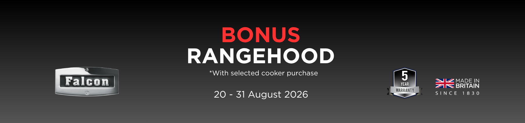 Bonus Rangehood With Select Falcon Cookers*
