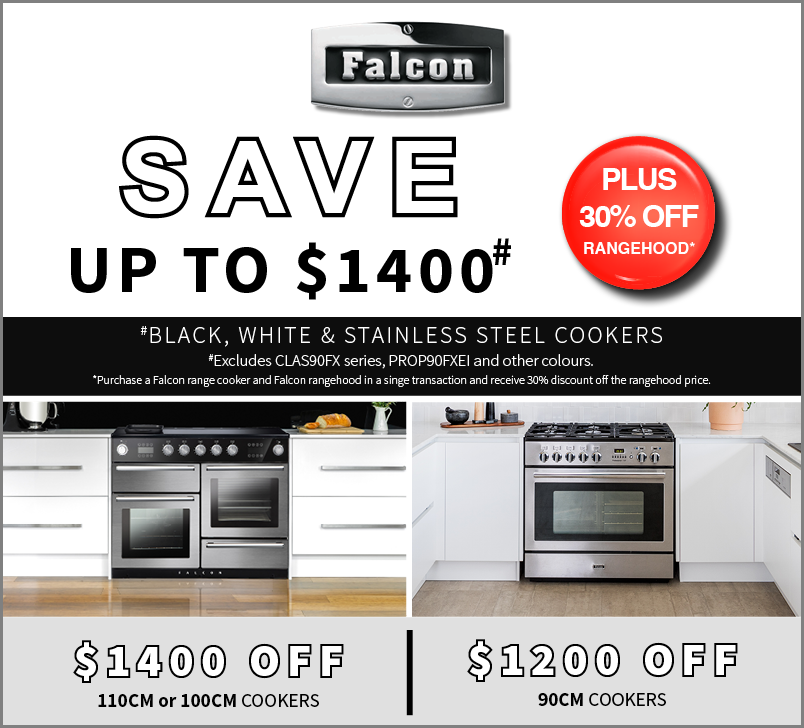 Save Up To $1,400* On Eligible Black, White & Stainless Steel Falcon Cookers