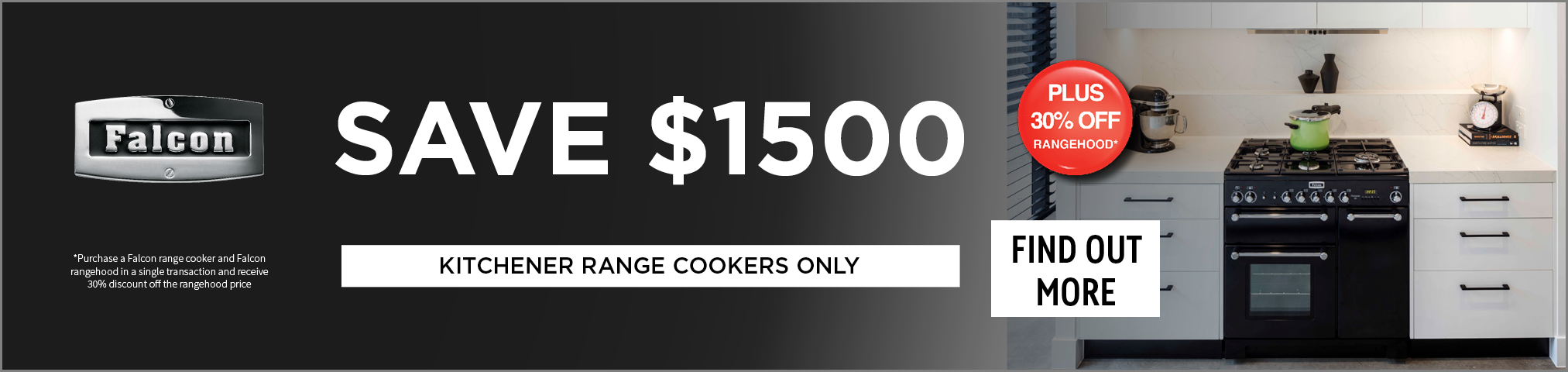 Save $1,500 On Falcon Kitchener Range Cookers*