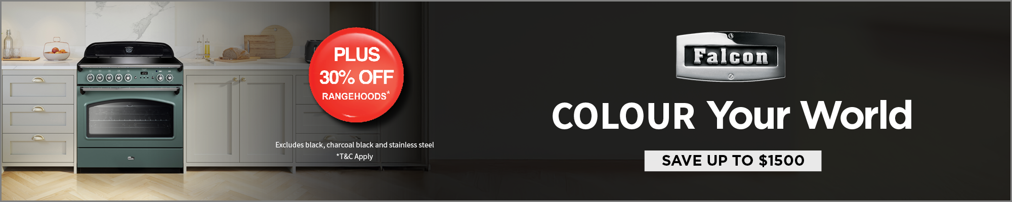 Save Up To $1500* On Eligible Falcon Coloured Cookers