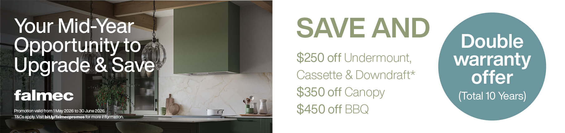 Save Up To $450 & Receive A 10-Year Warranty On Select Falmec Rangehoods*