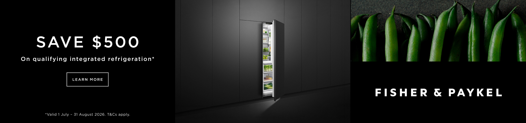 Save $500 On Select Fisher & Paykel Integrated Refrigerators*