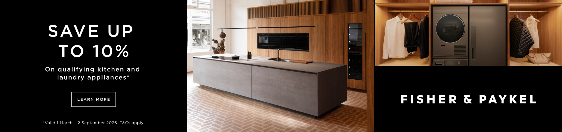 Save Up To 10% On Fisher & Paykel Kitchen & Laundry Packages*