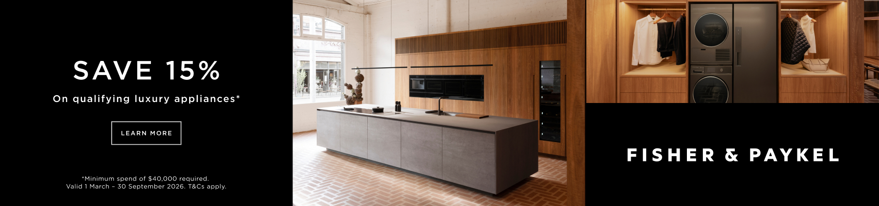 Spend & Save 15% On Fisher & Paykel Luxury Appliance Packages*
