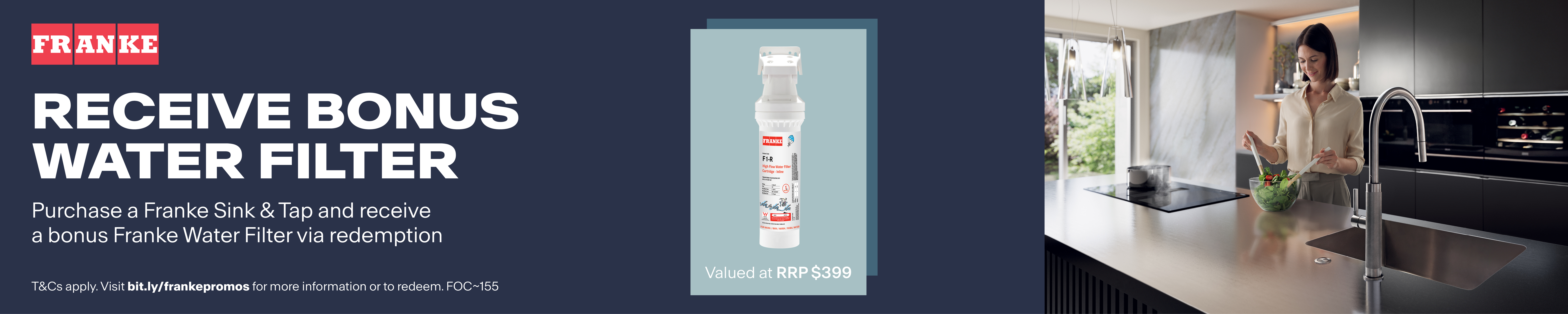 Bonus Water Filter With Franke & KWC Sink and Tap Packages*
