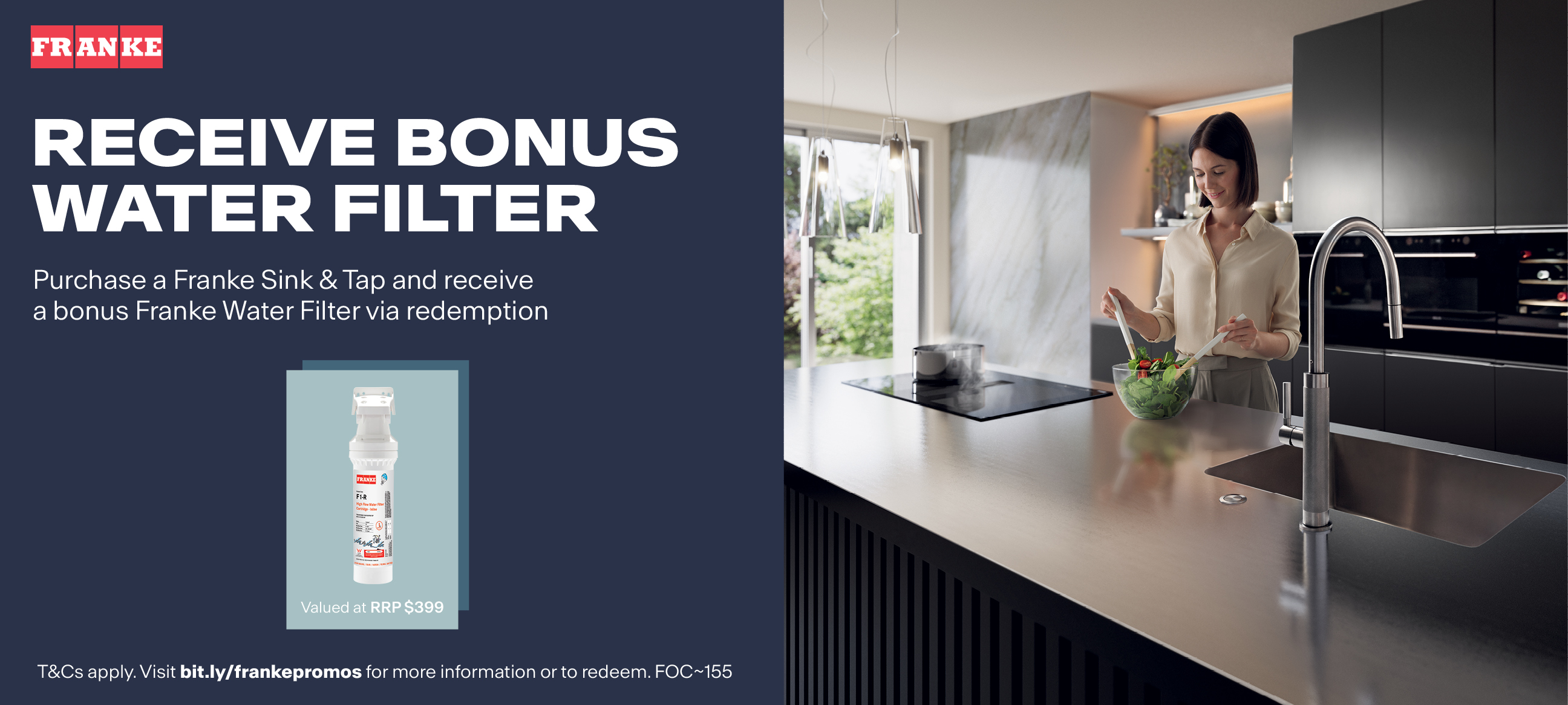 Bonus Water Filter With Franke & KWC Sink and Tap Packages*